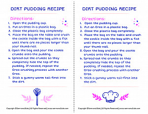 Dirt Pudding Recipe UE Handout