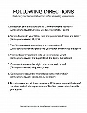 Following Directions UE Handout