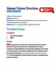 Naaman Follows Directions - Preschool Lesson