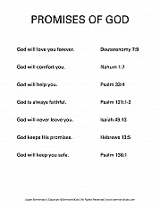 Promises of God Upper Elementary Handout