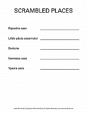 Scrambled Places - Upper Elementary Handout