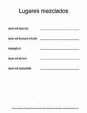 Lugares mezclados - Primaria superior hoja de actividad
