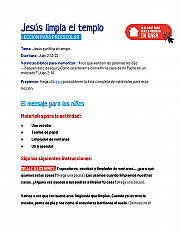 Jesús limpia el templo Lección para preescolar