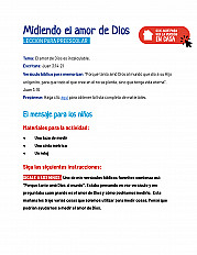 Midiendo el amor de Dios  Lección para preescolar