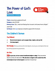 The Power of God's Love -  Preschool Lesson
