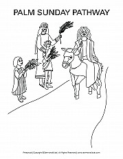 Palm Sunday Pathway - Coloring Preschool Handout
