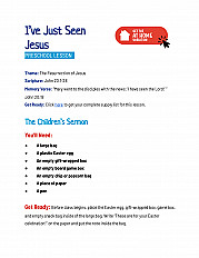 I've Just Seen Jesus -  PRESCHOOL Lesson