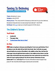 Seeing Is Believing -  UPPER Elementary Lesson