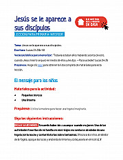 Jesús se le aparece a sus discípulos Lección para primaria inferior