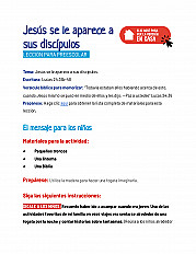 Jesús se le aparece a sus discípulos Lección para preescolar