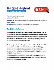 The Good Shepherd -  LOWER Elementary Lesson