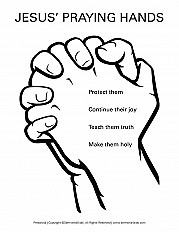 Jesus Praying Hands - Preschool Handout
