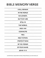 Bible Memory Verse - Elementary Handout