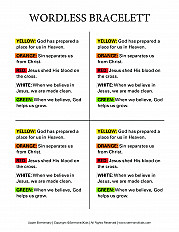 Wordless Bracelet - Upper Elementary Handout