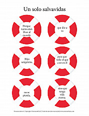 Un solo salvavidas - Primaria inferior hoja de actividad