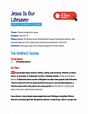 Jesus Is Our Lifesaver -  UPPER Elementary Lesson