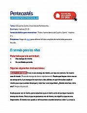 Pentecostés - Lección para preescolar
