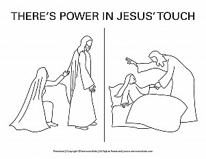 There is Power In Jesus' Touch - Preschool handout