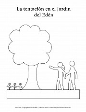 La tentación en el Jardín del Edén - Preescolar hoja de actividad