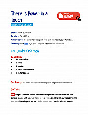 There is Power in a Touch -  Preschool Lesson