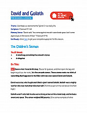 David and Goliath - Preschool Lesson