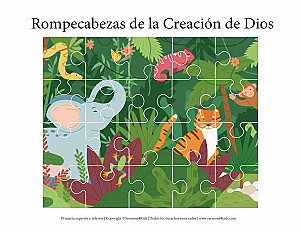 Rompecabezas de la Creación de Dios - Primaria hoja