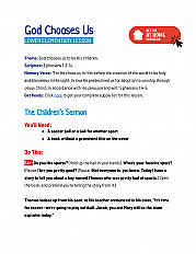 God Chooses Us -  LOWER Elementary Lesson