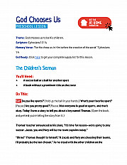 God Chooses Us -  Preschool Lesson