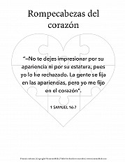 Rompecabezas del corazón - primaria inferior hoja