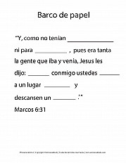 Barco de papel - primaria inferior hoja