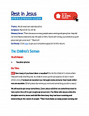 Rest in Jesus-  UPPER Elementary Lesson