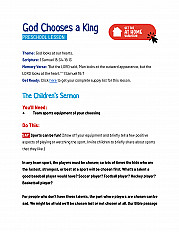 God Chooses a King -  Preschool Lesson
