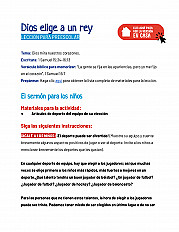 Dios elige a un rey - Lección para preescolar