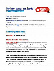 No hay temor en Jesús - Lección para preescolar