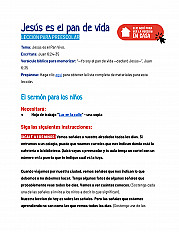 Jesús es el pan de vida - Lección para preescolar