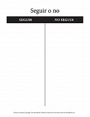 Seguir o no - Primaria inferior hoja de actividad