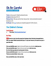 Oh Be Careful -  PRESCHOOL Lesson