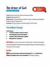 The Armor of God -  PRESCHOOL Lesson
