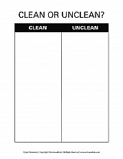 Clean or Unclean Heart Handout - Upper Elementary