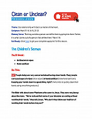 Clean or Unclean? -  Preschool Lesson