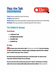 Pass the Salt -  PRESCHOOL Lesson