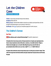 Let the Children Come -  PRESCHOOL Lesson