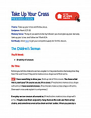 Take Up Your Cross -  PRESCHOOL Lesson