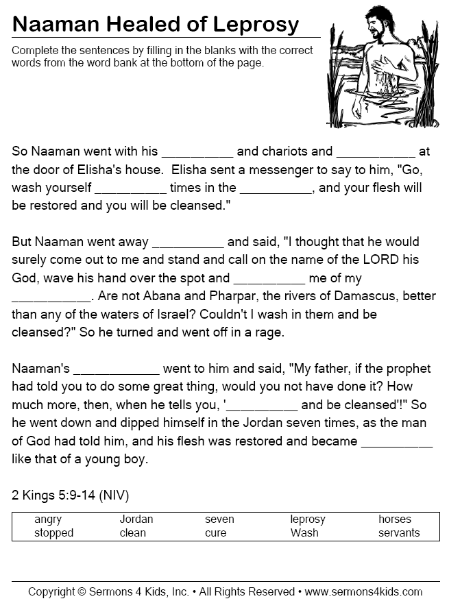 Naaman's Leprosy is Healed