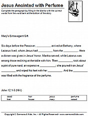 María unge a Jesús