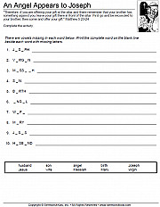 Angel Appears To Joseph Missing