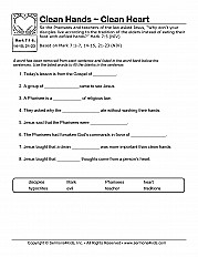 Clean Hands Clean Heart Fill In The