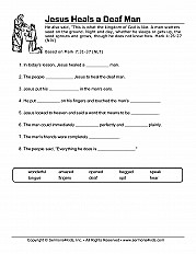 Jesus Heals A Deaf Man Fill In The