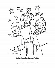 Lets Sing About The Birth Of Jesus Coloring