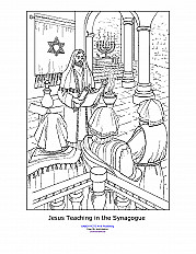 Jesus Teaching In The Synagogue Coloring